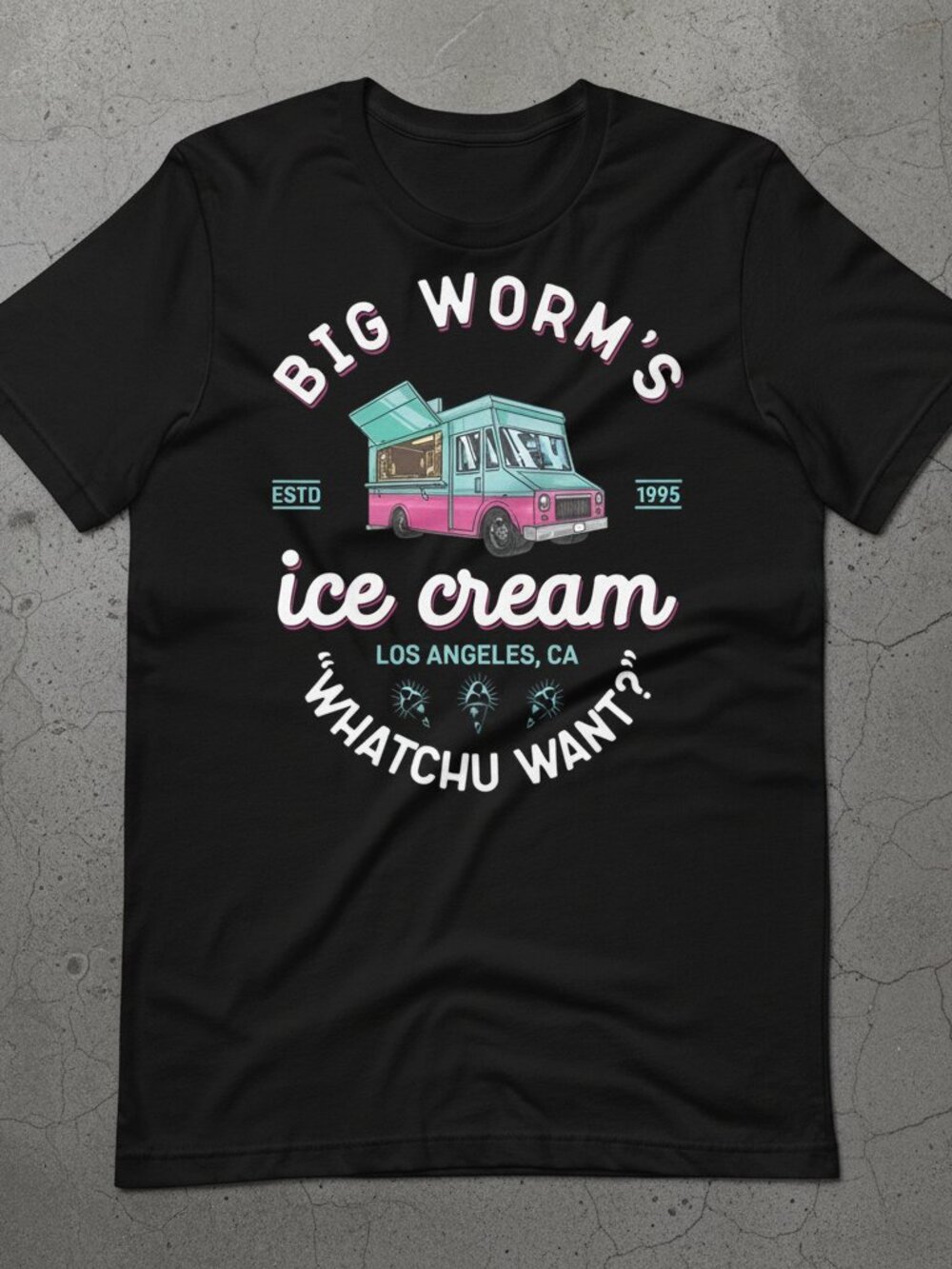 Big Worm’s Ice Cream Graphic T-Shirt – Funny Retro Movie Inspired Tee – Vintage